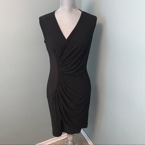 ARTEX Black ruched cocktail Dress sleeveless wedding guest size small